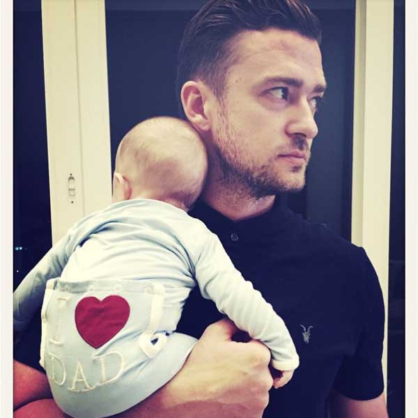 BILD: Justin Timberlake and son