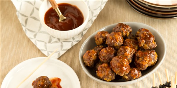 微型 Meatballs with Sweet-and-Sour BBQ Glaze