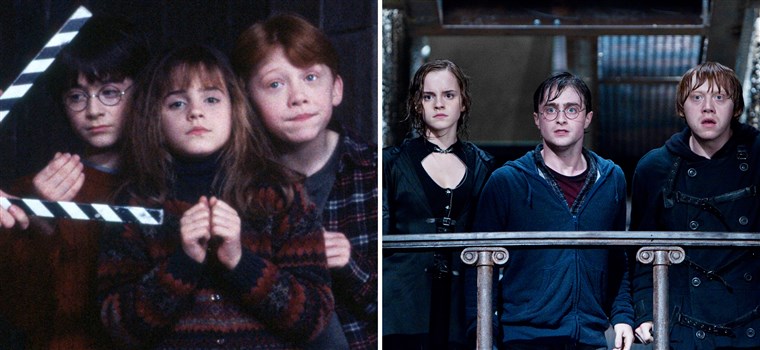 Harry Potter first and last movie stills