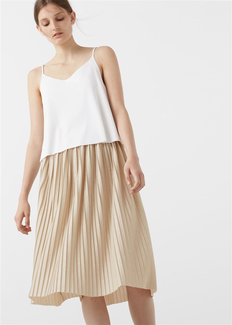 芒果 pleated skirt