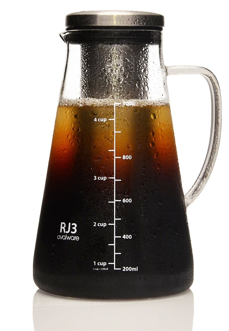 Ovalware cold brew iced coffee maker and tea diffuser
