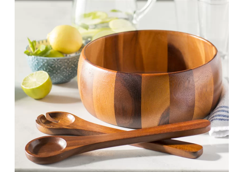 Holz Salad bowl with tongs