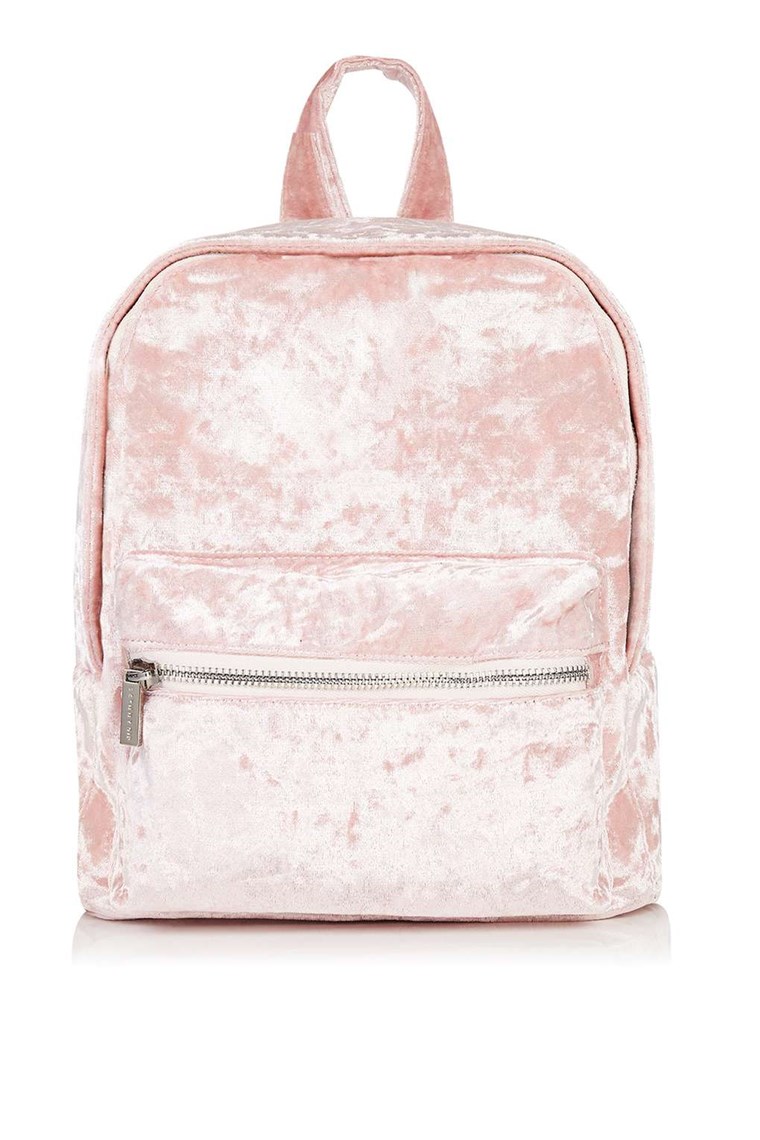 نحيف Dip Pink Velvet Backpack