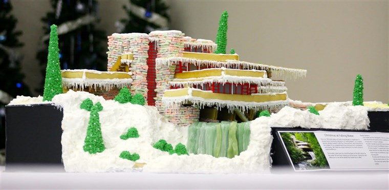Frank Lloyd Wright's Fallingwater made out of gingerbread