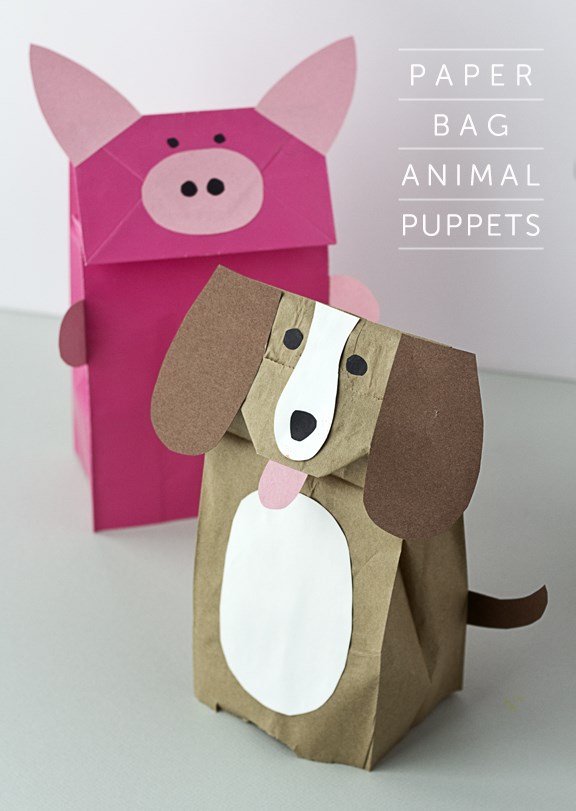 Papier- bag animal puppets