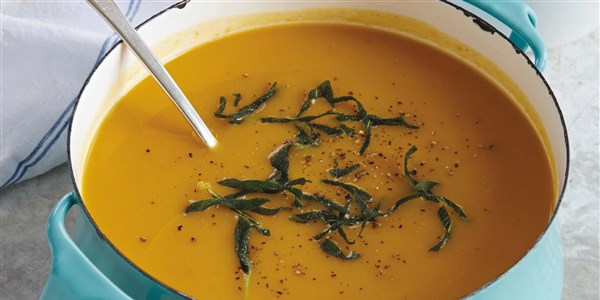 Einfach Butternut Squash Soup With Crispy Sage Leaves