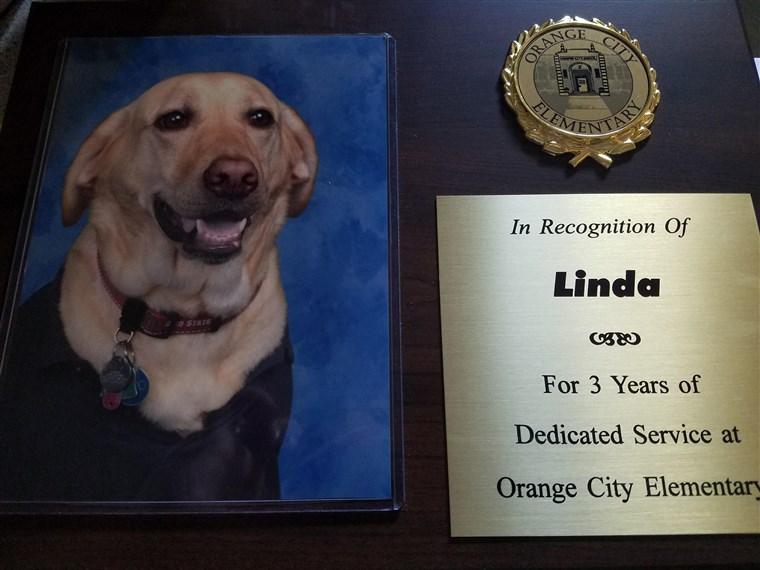 ليندا the service dog plaque
