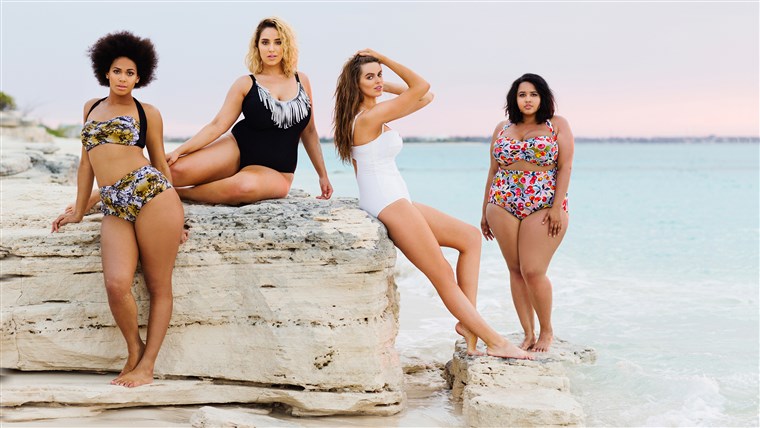 Плюс размера models pose for a new swimsuit calendar. 