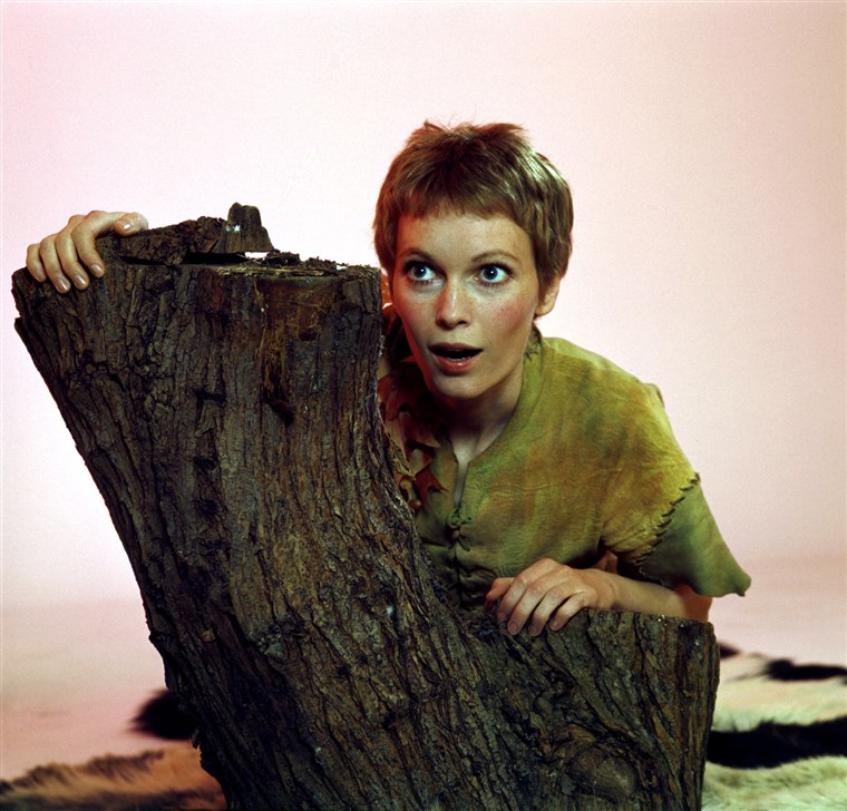 ميا Farrow as Peter Pan in 1976.