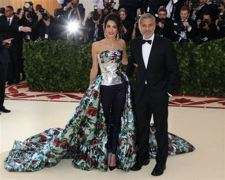 Амал and George Clooney at the 2018 Met Gala