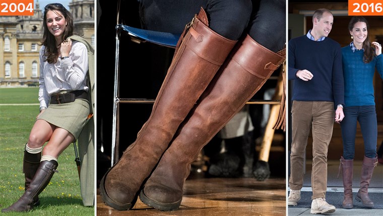 公爵夫人 Kate's boots in 2004 and 2016