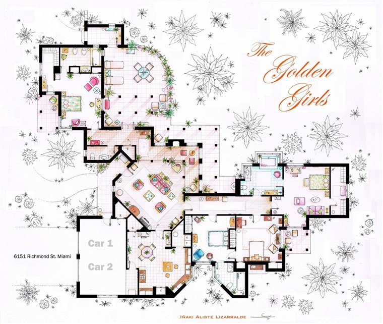 златист Girls house floor plan