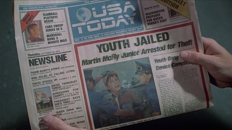 Das newspaper from Back to the Future
