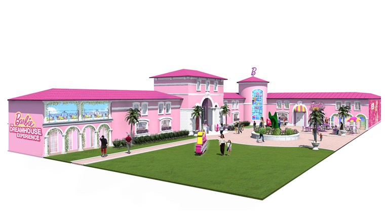 ال Barbie Dreamhouse Experience in Florida, which is a 10,000-square-foot building, is one of only two in the world along with one in Berlin, Germany. 