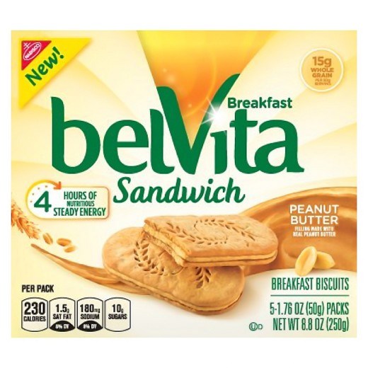 Belvita Sandwich Peanut Butter Breakfast Biscuits