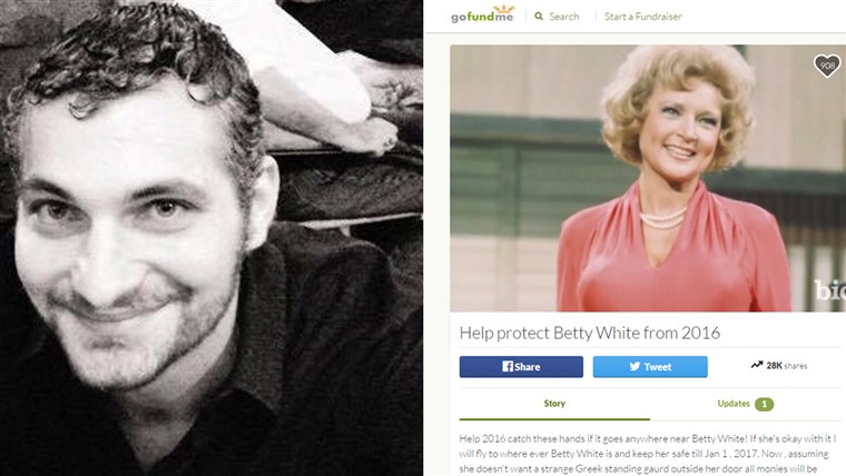 ديمتريوس Hrysikos sets up GoFundMe page to protect Betty White from 2016