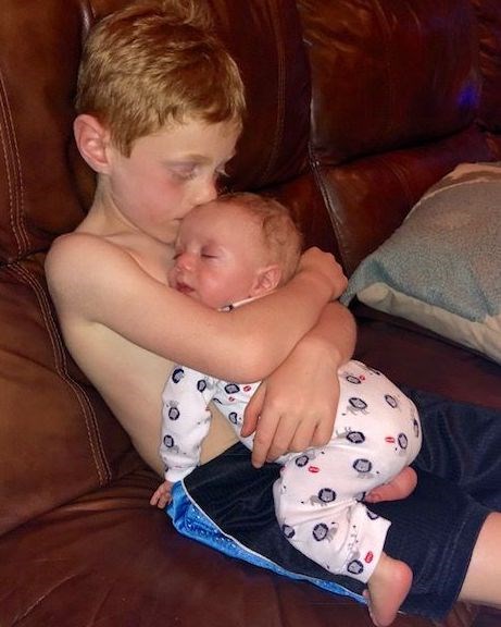 Mikey is an amazing big brother to baby Jake.