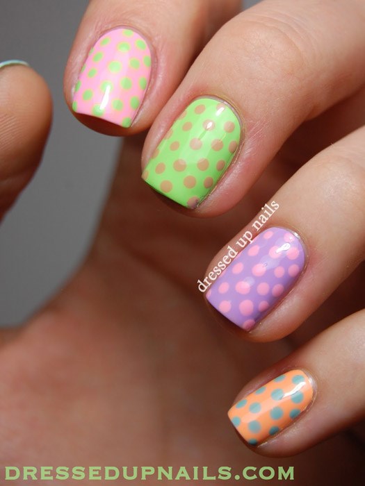 velikonoční nail art designs to DIY: Polka dots