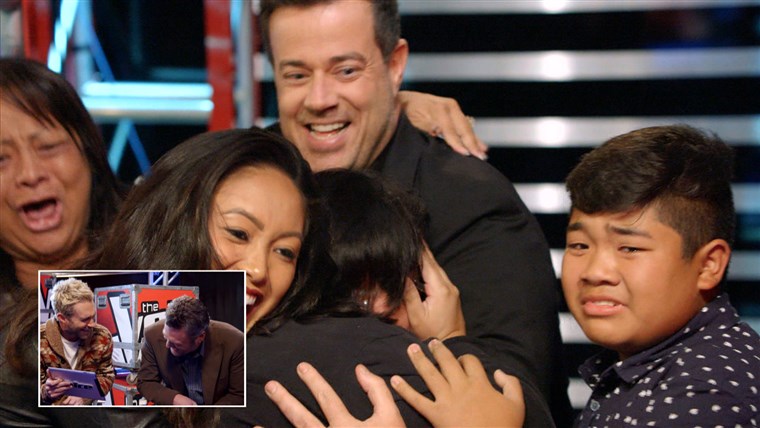 Carson Daly rallies with families backstage at 