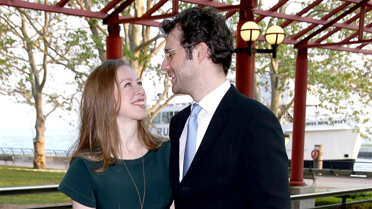 Chelsea Clinton and Marc Mezvinsky attend the 2015 Statue Of Liberty-Ellis Island Foundation's Gala in the Great Hall at Ellis Island National Museum of Immigration