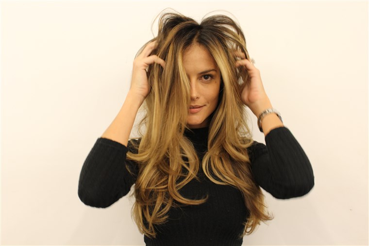 肉桂 swirl hair on model Natalia Borges