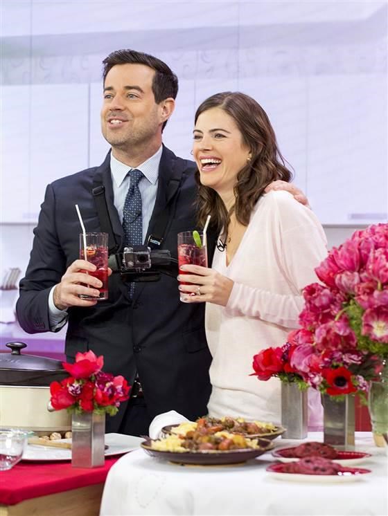 ДНЕС Show: Busy parents Siri Pinter and Carson Daly cook up a Valentine's Day dinner in Studio 1A -- February 10, 2015.