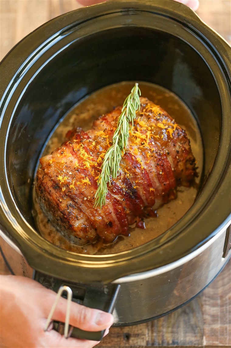 Slow-Cooker Bacon-Wrapped Pork Loin