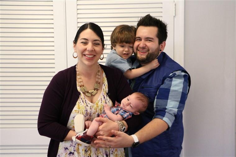 ال Lopez family: Tamara, Rob, Sebastian, 2, and Benjamin, 3 months.