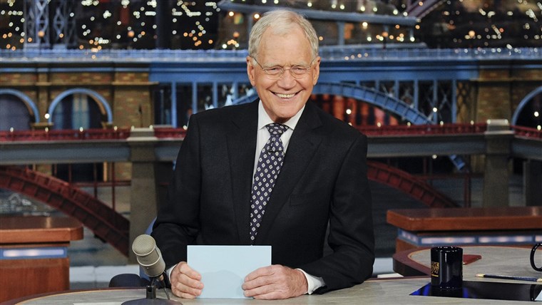 Pozdě Show host David Letterman on the Late Show with David Letterman
