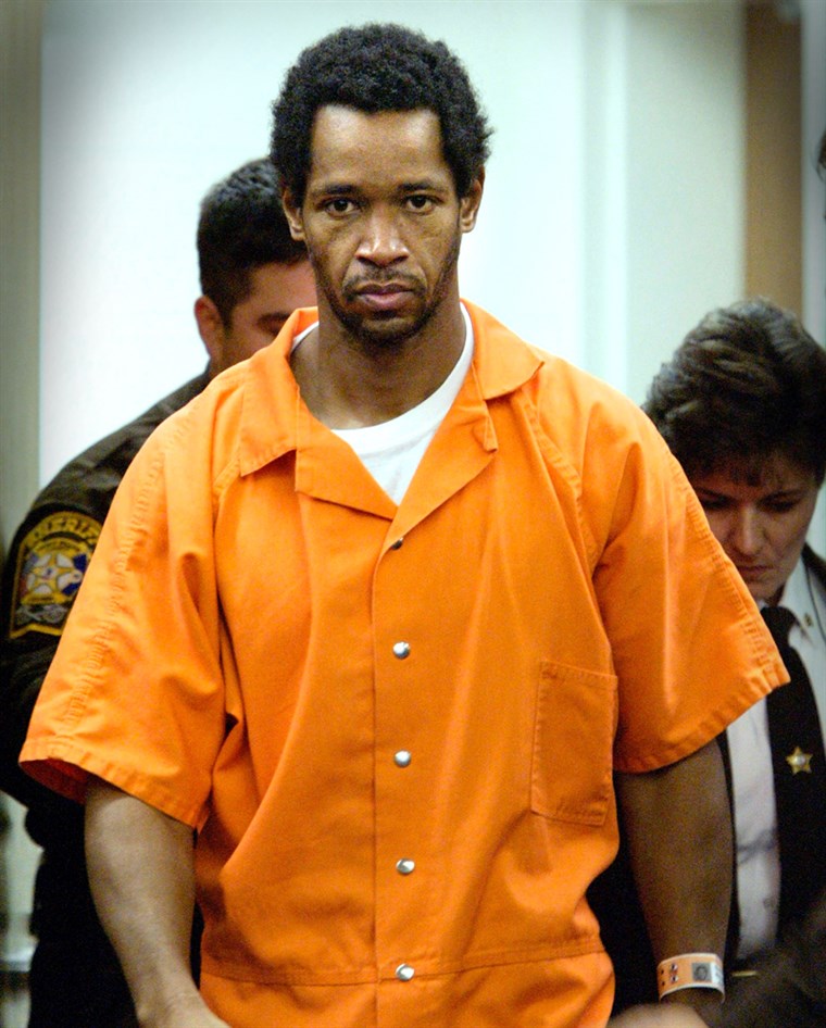 John Allen Muhammad, here arriving in court in 2002, was put to death by lethal injection in 2009.
