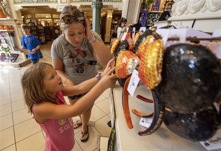 Walt Disney World's Halloween merchandise includes a variety of sequined Minnie Mouse ears.