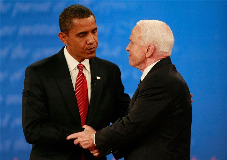 يوحنا McCain and Barack Obama