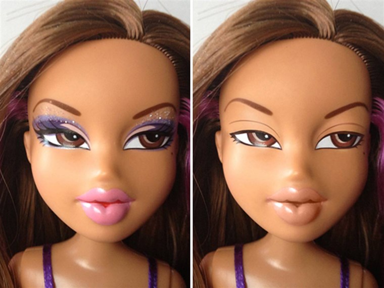 ا Bratz doll with makeup stripped