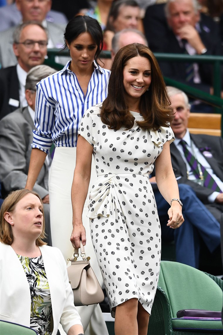 Katharina Duchess of Cambridge and Meghan Duchess of Sussex at Wimbledon 2018