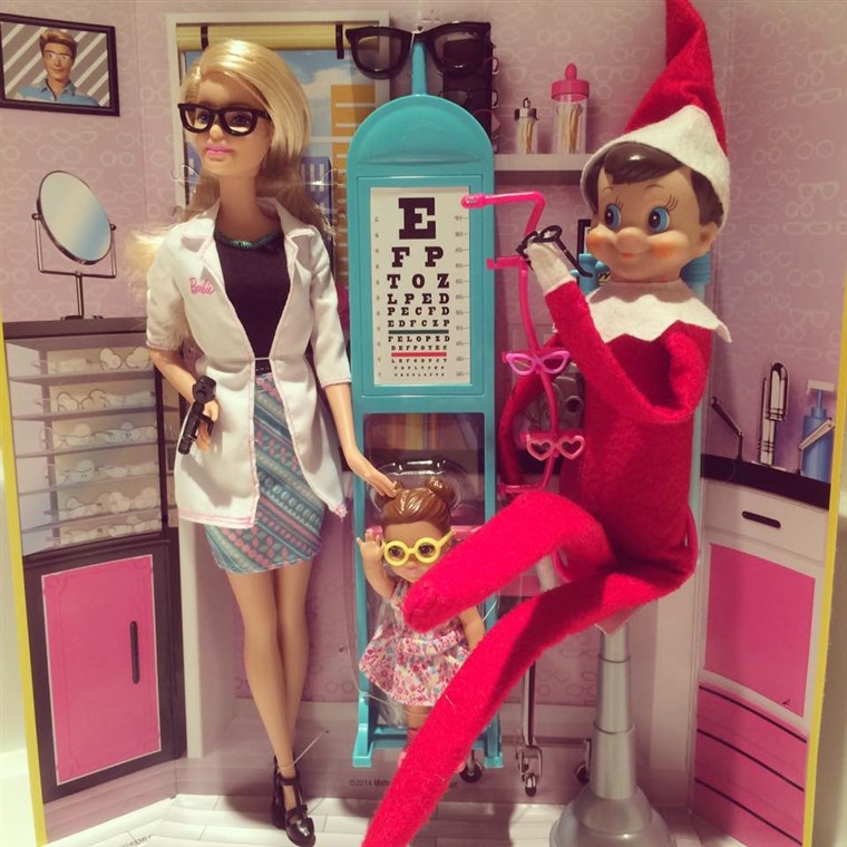 Das Elf gets an eye exam...from Barbie!