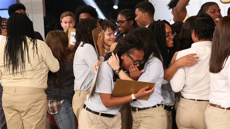 该 students at Brooklyn's Summit Academy Charter School on the Ellen DeGeneres show