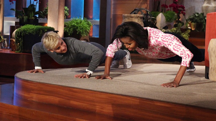 图片： Michelle Obama and Ellen DeGeneres