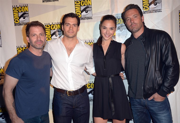 Obraz: Zack Snyder, Henry Cavill, Gal Gadot and Ben Affleck