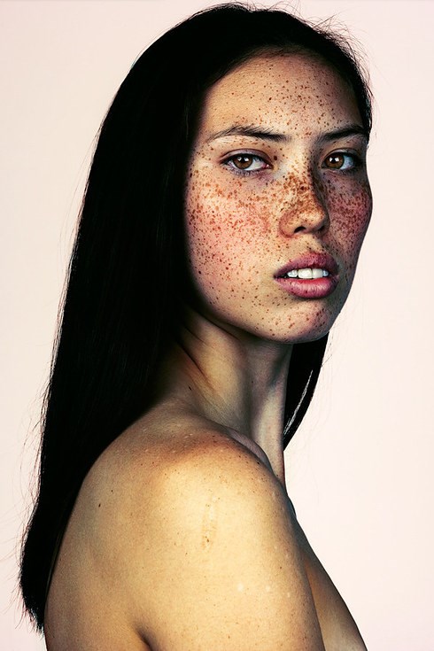 Tsiu كيم، a model and singer, is featured in photographer Brock Elbank's #Freckles series.