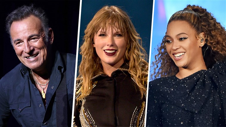 Bruce Springsteen, Taylor Swift and Beyonce