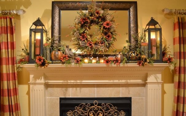 топло and cozy fall mantel