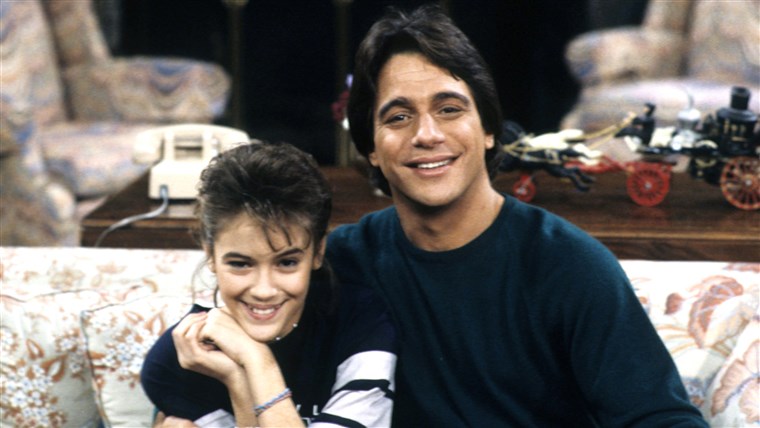 шик Danza and Alyssa Milano on the set of Who's the Boss