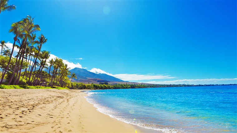 Nejlepší US beaches: Kaanapali Beach and resort Hotels on Maui Hawaii