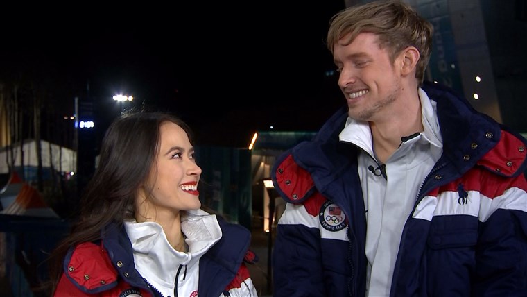 Chock and Bates were all smiles in an interview with TODAY's Craig Melvin in Pyeongchang.