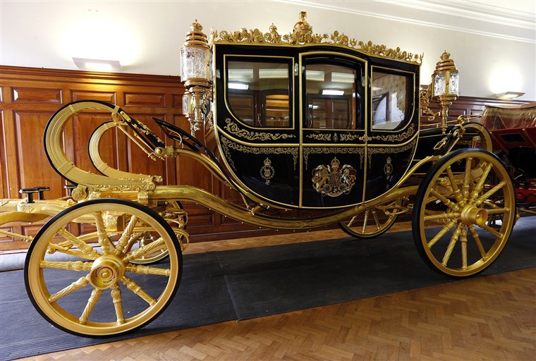 The new Diamond Jubilee state coach which will be used by Queen Elizabeth II during the State Opening of Parliament on June 4.