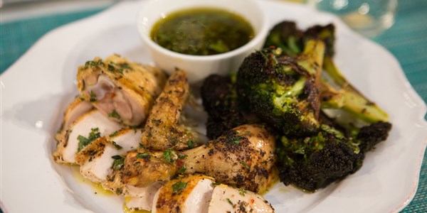Byliny pečené Whole Chicken with Charred Broccoli 