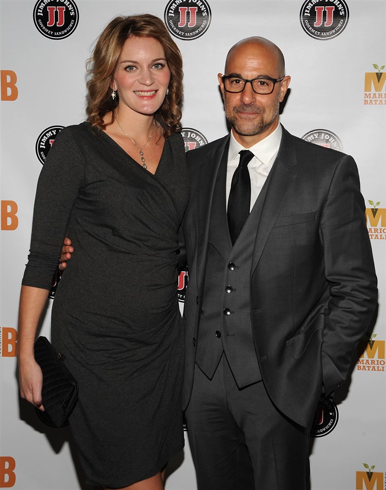 Това will be Felicity Blunt's first child; Stanley Tucci has three children from a prior marriage.