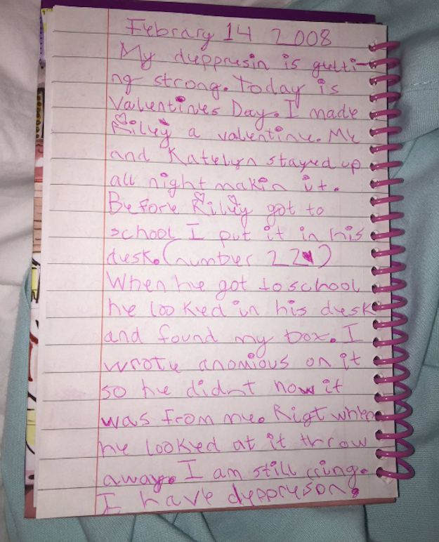Madie Cardon's diary entry from Feb. 14, 2008.