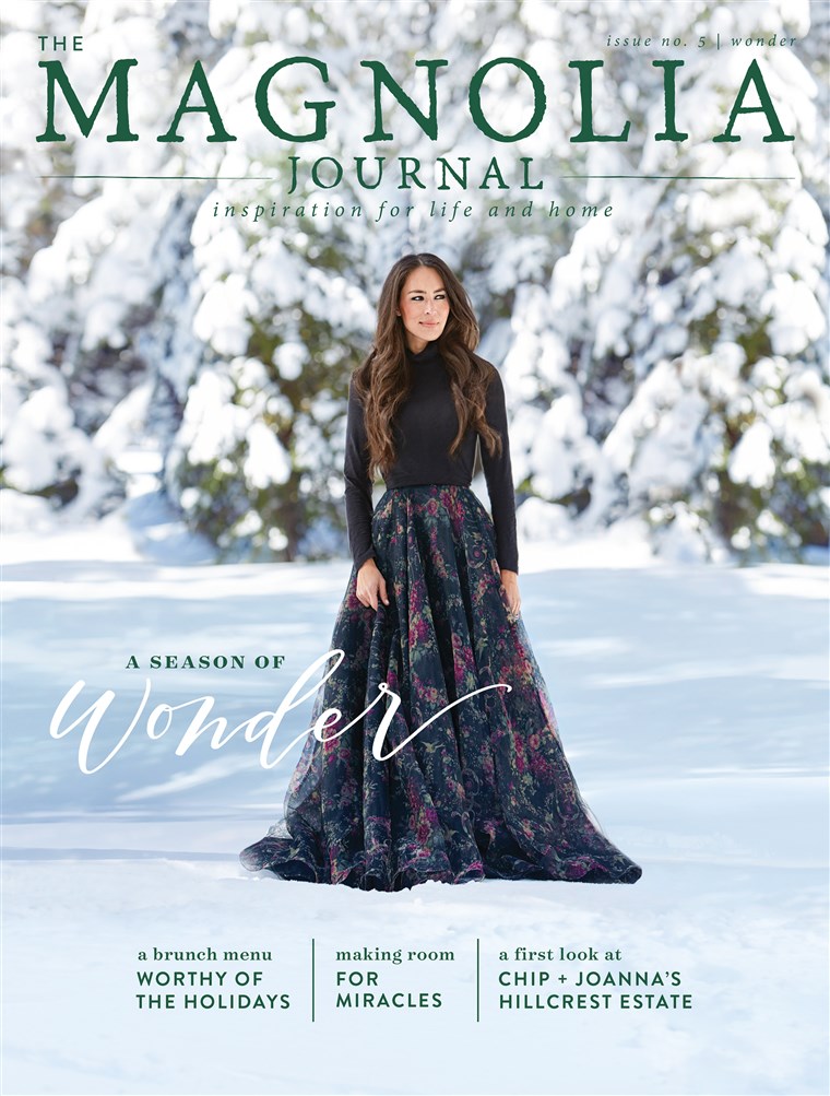Joanna Gaines cover shoot for the winter 2023 edition of her and husband Chip's magazine, The Magnolia Journal.